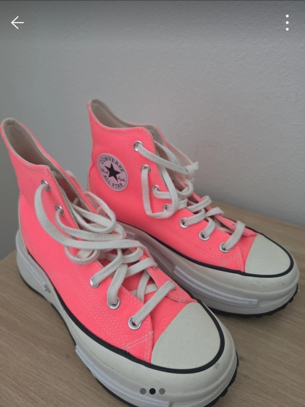 Converse Neon Pink Platform Chuck Taylor High Top Sneakers - Picture 2 of 3